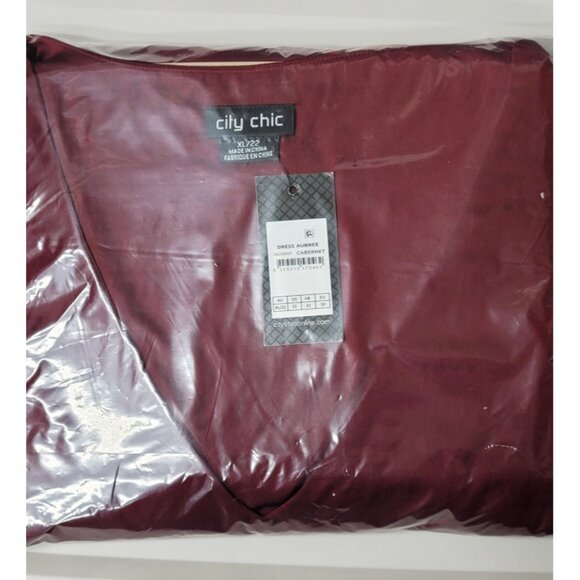 NWT City Chic Aubree Cabernet Drape Midi Dress 22 - Picture 9 of 13